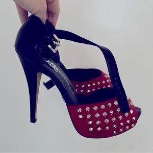 Red studded heels